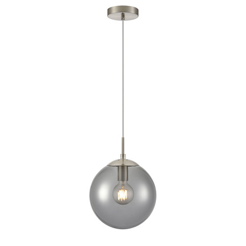 Galaxy 250 Smoked Glass Pendant Light PCH425-373 15W Satin Nickel / Smoked