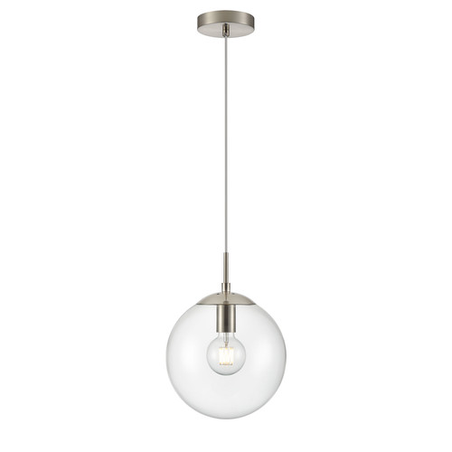 Galaxy 250 Clear Glass Pendant Light PCH425-372 15W Satin Nickel / Clear