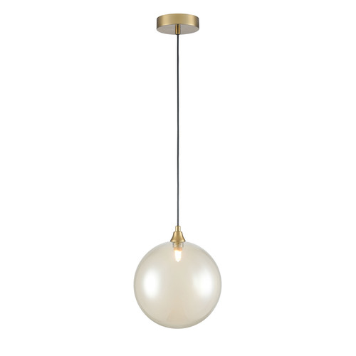Galaxy 200 Amber Glass Pendant Light Brass / Amber 5W