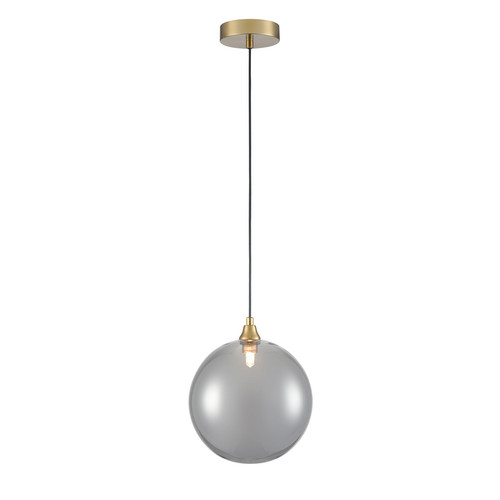 Galaxy 200 Smoked Glass Pendant Light Brass / Smoked 5W
