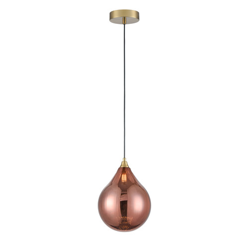 Perry 200 Copper Glass Pendant Light 5W Brass / Copper