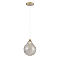 Perry 200 Smoked Glass Pendant Light PCH424-359 5W Brass / Smoked