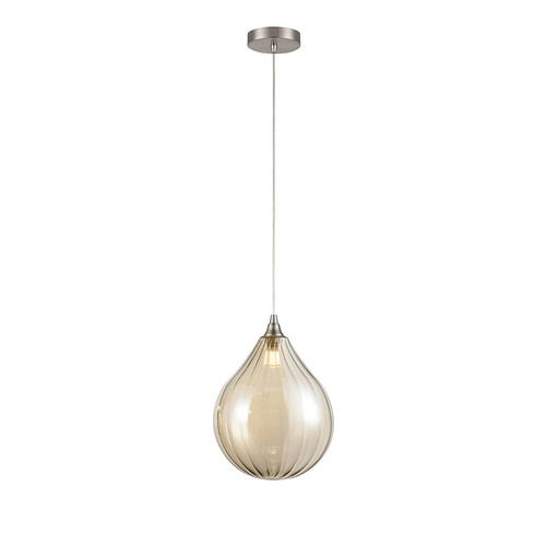 Perry 200 Amber Glass Pendant Light PCH244-360 5W Nickel / Amber