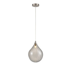 Perry 200 Smoked Glass Pendant Light 5W Nickel / Smoked