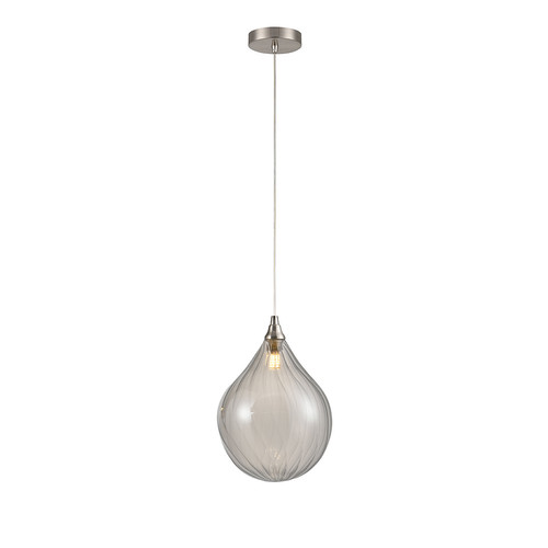 Perry 200 Smoked Glass Pendant Light PCH244-359 5W Nickel / Smoked