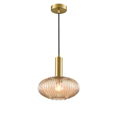 Mezcla 240 Amber Glass Pendant Light PCH461-396 Brass/ Amber 15W