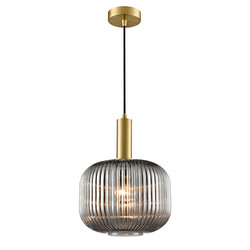 Mezcla 250 Smoked Glass Pendant Light PCH461-389 Brass / Smoked 15W