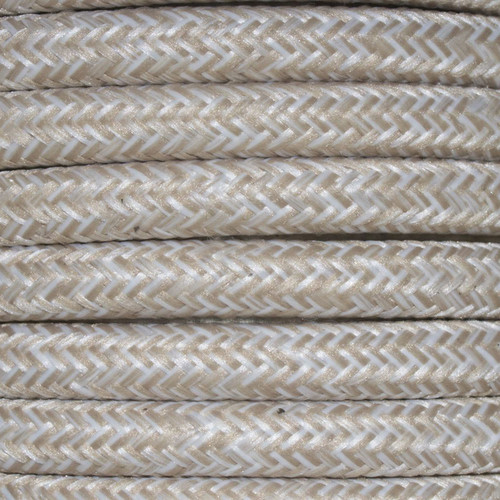 Braided Cloth Round Flex 3 Core Cable 0.75mm² Linen