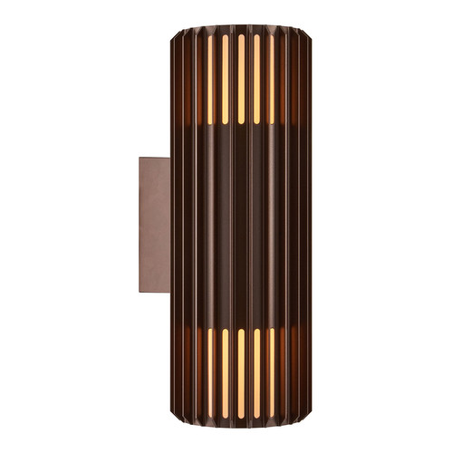 Aludra Seaside Double Outdoor Garden Wall Light 30W Metallic Brown