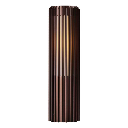Aludra 45 Bollard Seaside Outdoor Garden Light 15W Metallic Brown