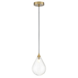 Perry 135 Clear Glass Pendant Light PCH424-354 5W Brass / Clear