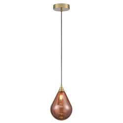 Perry 135 Copper Glass Pendant Light PCH424-357 5W Brass / Copper