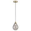 Perry 135 Smoked Glass Pendant Light PCH424-355 5W Brass / Smoked