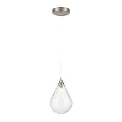 Perry 135 Clear Glass Pendant Light PCH244-354 5W Nickel / Clear