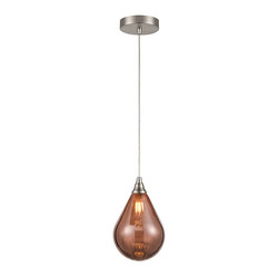 Perry 135 Copper Glass Pendant Light PCH244-357 5W Nickel / Copper