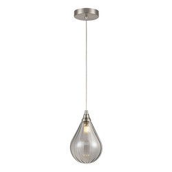 Perry 135 Smoked Glass Pendant Light PCH244-355 5W Nickel / Smoked