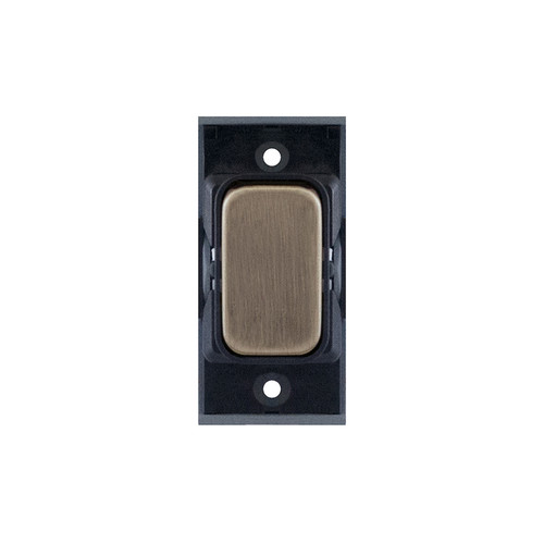 Screwless Rocker Switch Module 1 Gang 20amp Intermediate Antique Brass