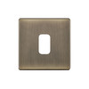 Modular Plate Screwless 1 gang single grid Antique Brass