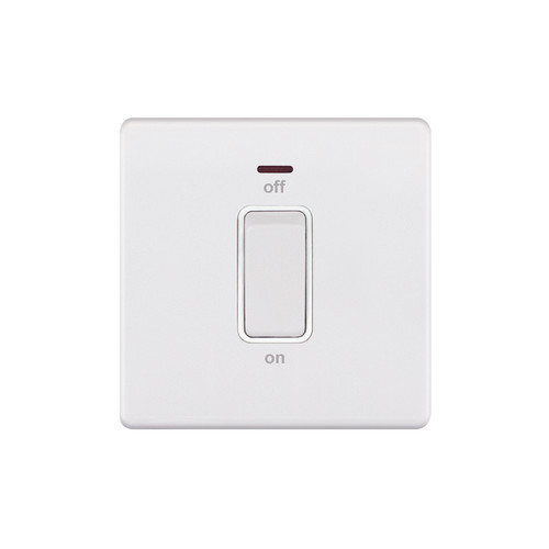 Cooker Switch Screwless 45 amp cooker switch neon Matt White