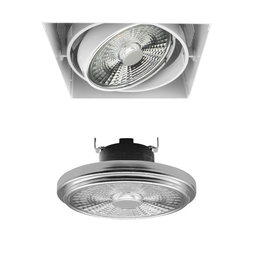 Grid Trimless Single LED Series 2 AR111 12W Warm White (3000K) Downlight incl. Driver 30° White