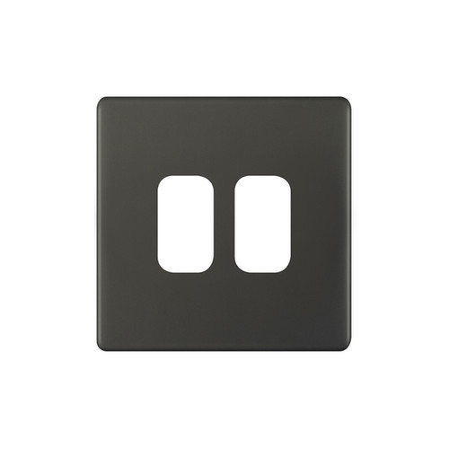 Modular Plate Screwless 2 gang single Dark Bronze