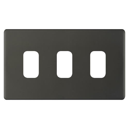Modular Plate Screwless 3 gang Dark Bronze