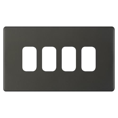 Modular Plate Screwless 4 gang Dark Bronze