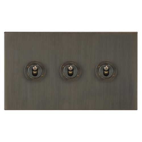 Horizon Square Dolly Switch 3 gang 20 amp intermediate Jordan Bronze