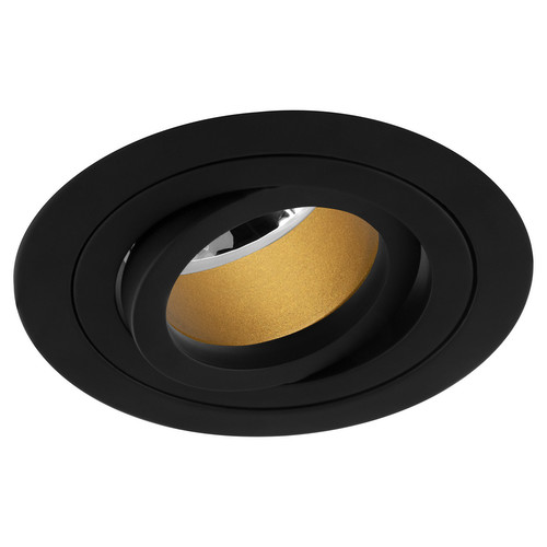 Rock 'n' Roll Adjustable Fire-rated Gold Baffle Downlight GU10 240V 50W Black