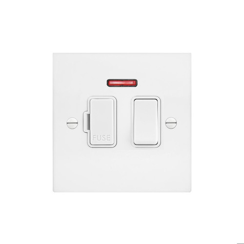 Fuse Spur 1 gang 13 amp switched fuse neon Matt White