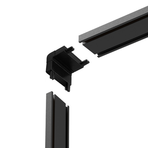 Laser Ultra Slim Magnetic Track 'L' Vertical Corner Joint 48V Black