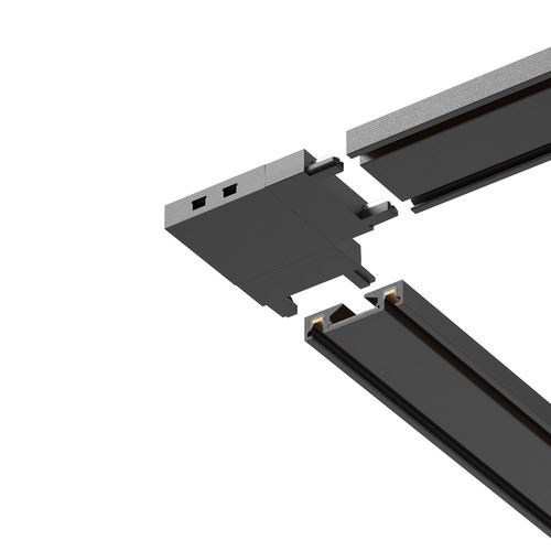 Laser Ultra Slim Magnetic Track 'L' Horizontal Corner Joint 48V Black