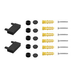 Laser Ultra Slim Magnetic Track End Caps and Screws 1m Black