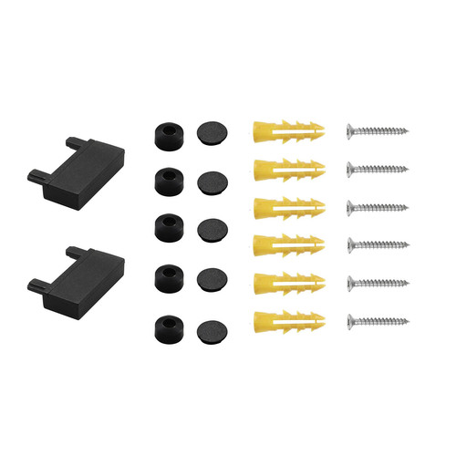 Laser Ultra Slim Magnetic Track End Caps and Screws 1m Black