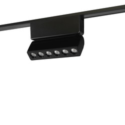 Laser Ultra Slim Magnetic Track LED Focus Dimmable Wall Washer Rotating Arm 48V Black 10W 3000K Warm White