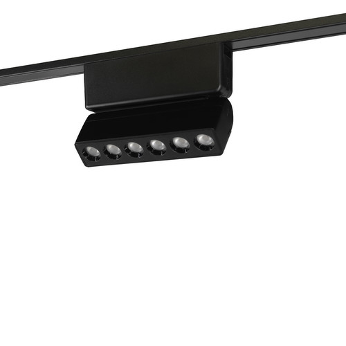 Laser Ultra Slim Magnetic Track LED Focus Dimmable Wall Washer Rotating Arm 48V Black 10W 3000K Warm White