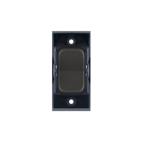 Screwless Rocker Switch Module 2 way + Off Retractive Dark Bronze with Black Insert