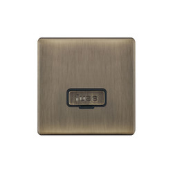 Fuse Spur Screwless 1 gang 13 amp unswitched fuse spur Antique Brass