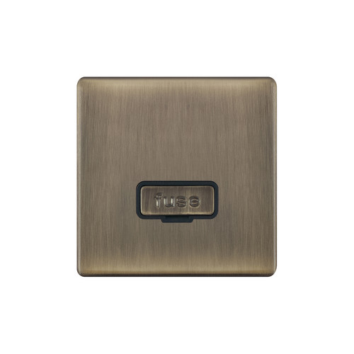 Fuse Spur Screwless 1 gang 13 amp unswitched fuse spur Antique Brass