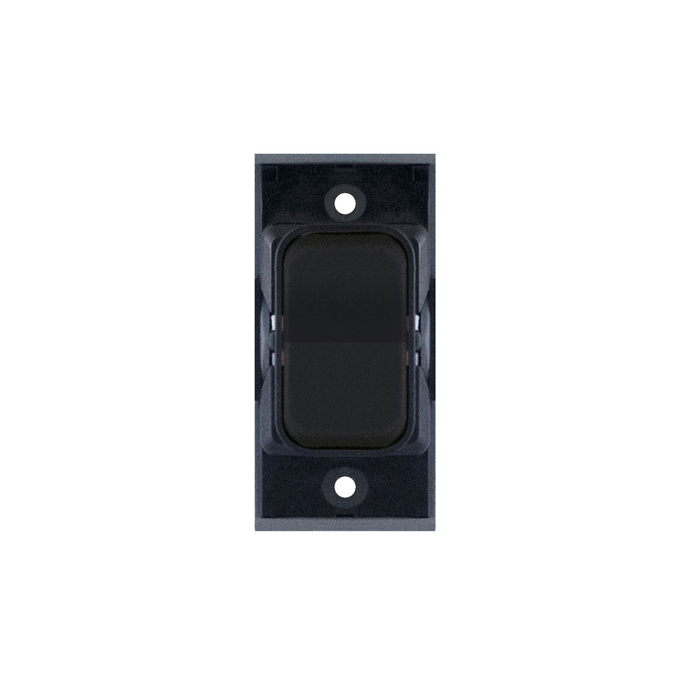 Screwless Rocker Switch Module 1 gang 2 way + Off Retractive Matt Black ...