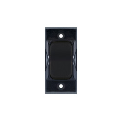 Screwless Rocker Switch Module 1 gang 2 way + Off Retractive Matt Black with Black Insert