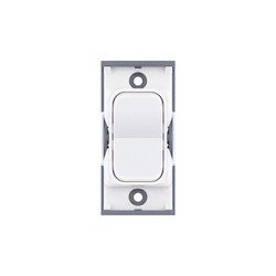 Screwless Rocker Switch Module 1 gang 2 way + Off Retractive Matt White