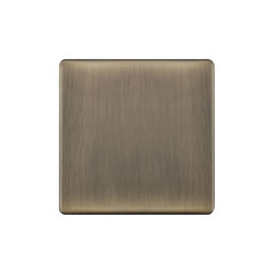 Blank Plate Srewless 1 Gang Antique Brass