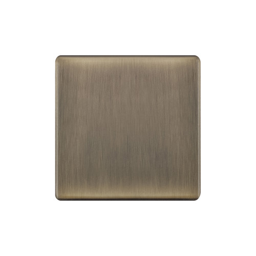 Blank Plate Srewless 1 Gang Antique Brass