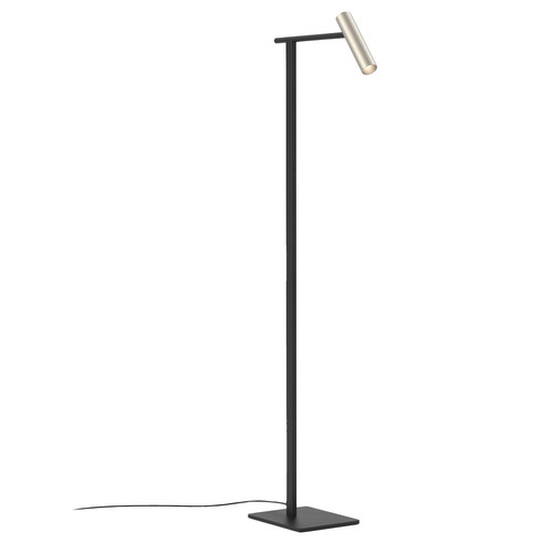 Leda Floor Lamp Matt Black with Nickel Shade 4W