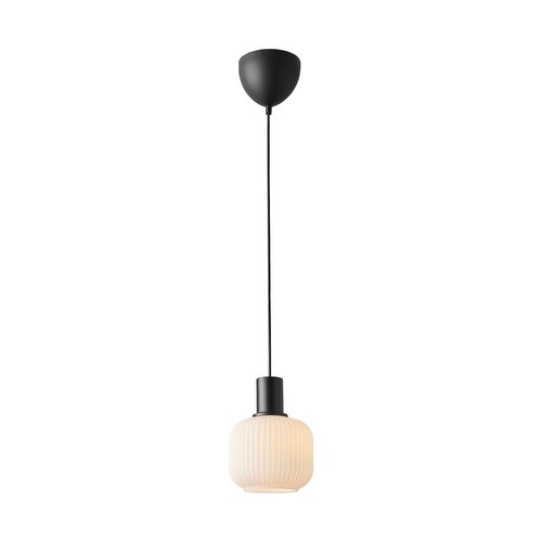 Milford Mini Pendant Light Opal / Black 40W