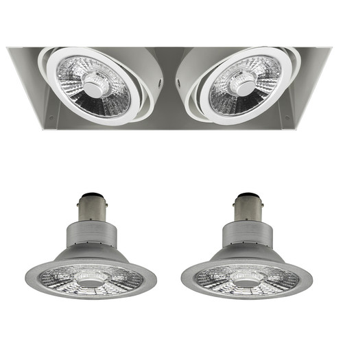 Grid Trimless Double LED Series 2 AR70 2 x 8W Warm White (3000K) Downlight incl. Driver 30° White