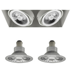 Grid Trimless Double LED Series 2 AR70 2 x 8W Warm White (2700K) Downlight incl. Driver 30° White