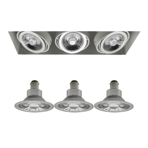 Grid Trimless Triple LED Series 2 AR70 3 x 8W Warm White (2700K) Downlight incl. Driver 10° White