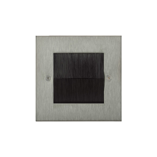 Horizon Square Brush Plate Single Brush Satin Stainless Steel